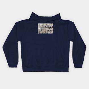 Tiny Squares Chissled Into Rock Formation Kids Hoodie